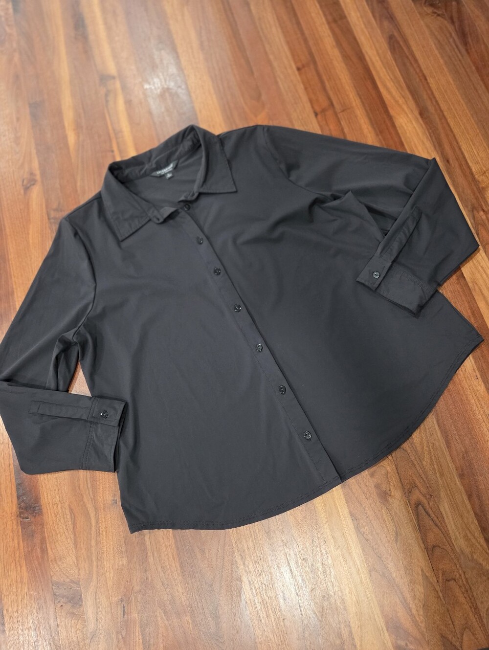 Liverpool Black Button-Down Dress Shirt Blouse Size XL